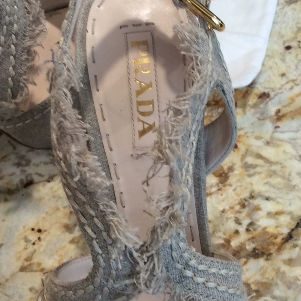 Super Cute PRADA Sandals w cork wedge & strap. - Picture 7 of 8